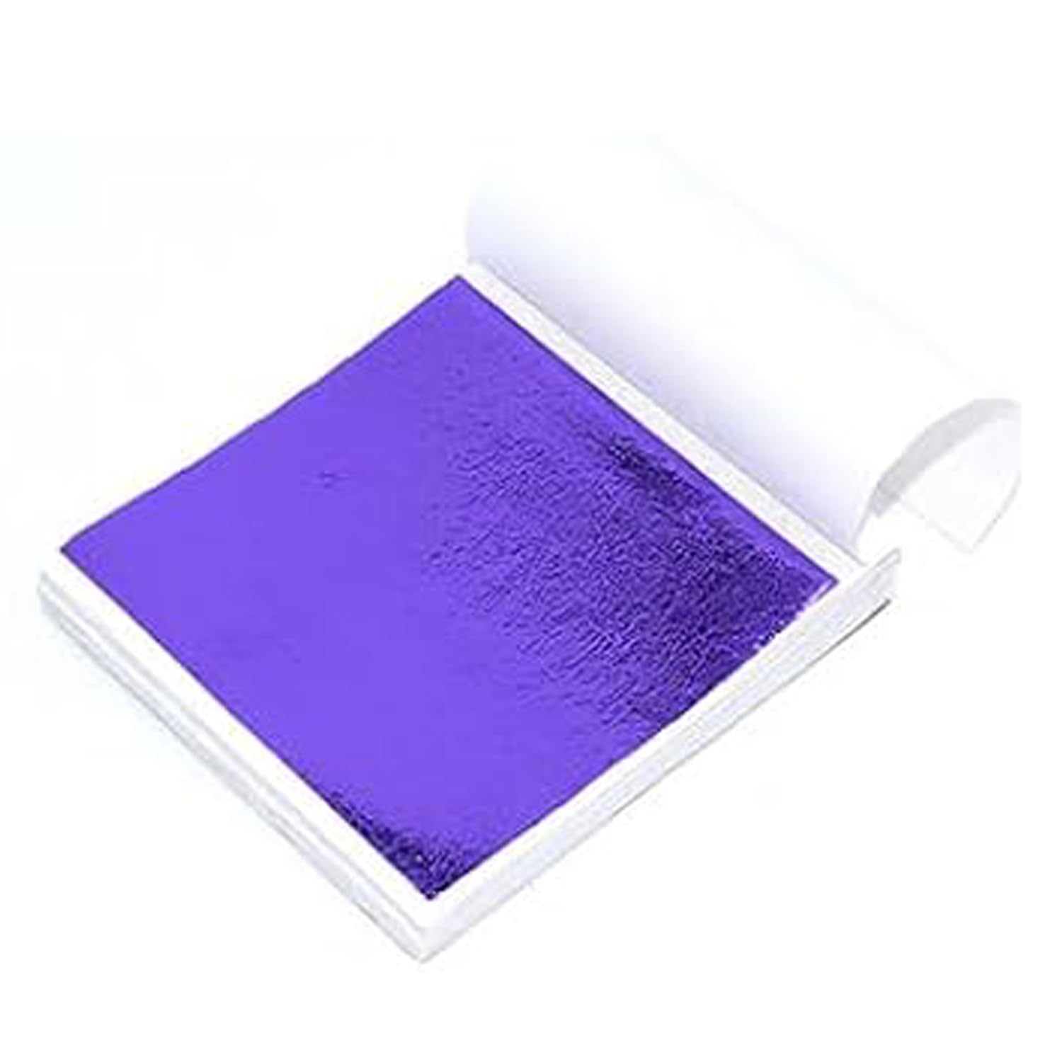 100 Pièces Feuille D'or Colorée Feuille D'or,Feuilles D'or Et Feuilles De Métal,Feuille D'or Multicolore Imitation Feuille Métal Doré Pour Meubles Décoration D'ongles,Pâtisserie (bleu