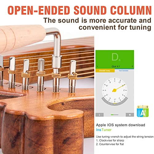 image for Lyre Harp, AKLOT 16 Metal Strings Mahogany Body Lyra Harp with Maple S