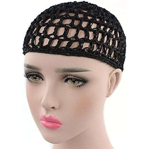 YJYdada Women Hand Crochet Hair Woven Hair Net Hair Cap Night Cap (Black) Cover