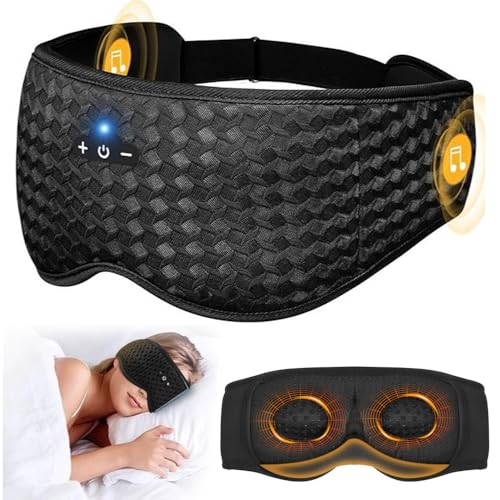 Masque de Sommeil avec Écouteur Bluetooth 5.4, 3D Masque de Nuit sans Fil Casque Anti Bruit pour Dormir, Bandeau Bluetooth Sommeil Casque pour Femme Homme...