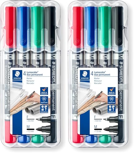 Feutres indélébiles Staedtler Lumocolor 348 double pointe lot de 2
