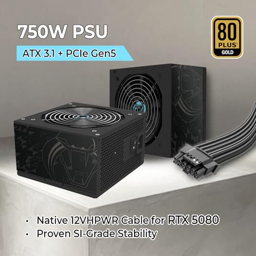 Gabinete RAIDMAX X606 AI PC Bundle, Torre Media ATX con Panel de Malla Frontal, 3 Ventiladores ARGB de 140 mm, Enfriador Líquido de 240 mm y Fuente de Alimentación de 750 W 80+ Gold PCIe Gen 5 ATX 3.1 miniatura 2