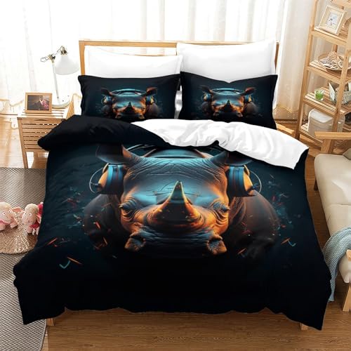 Parure de lit 200x200 cm Rhino en microfibre avec housse et taies - 3