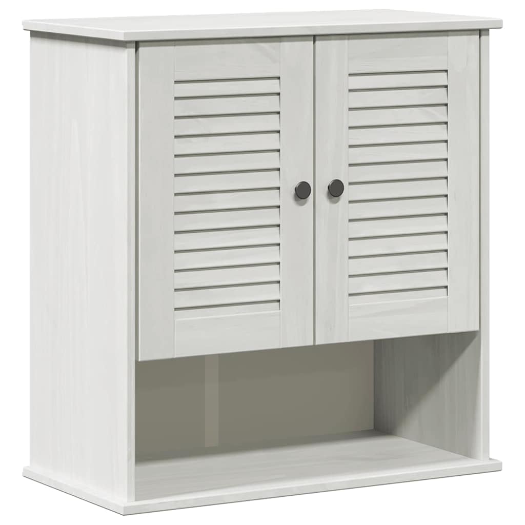 Armario de baño colgante VIGO de madera pino blanco con 2 puertas