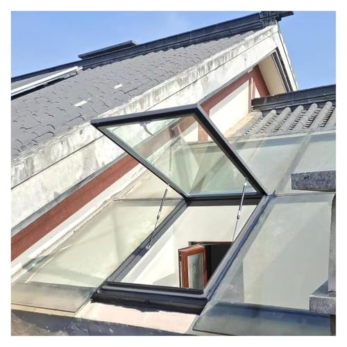 ZCXMNL Ventana De Pozo De Iluminación De Techo Plano Inclinado For Ático Interior, Ventana De Techo con Claraboya, Claraboyas De Sótano, Marco De Aleación De Aluminio(50x55cm)