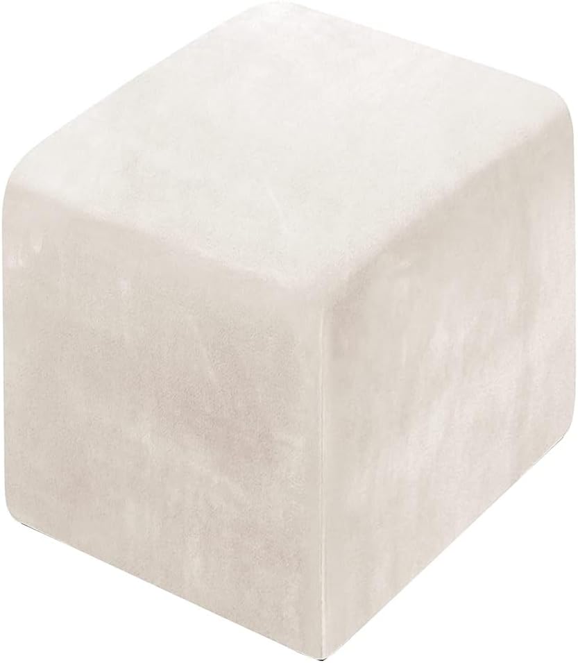 Ottoman Covers Slipcovers Square Round Small Large Footrest Stool Stretch Storage Stool Ottoman Cover Footrest Foot Stool Cover Furniture Protector(#23,90x90x45cm)