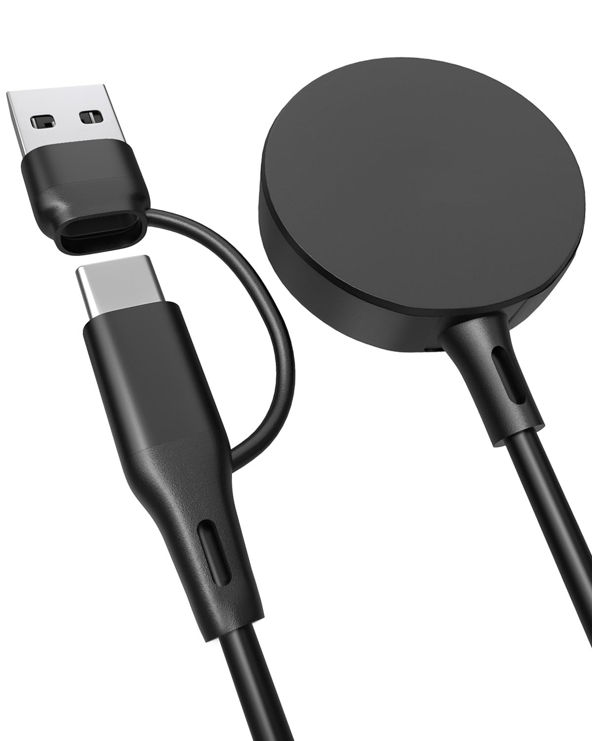 Caricabatterie 2 in 1 per Samsung Galaxy Watch 8/8 Classic/7/Ultra 1,9 m USB C/A Cavo di ricarica di ricambio per Galaxy Watch FE/6/6 Classic/5 Pro/5/4/4 Classic/3/Active 2/Active Dock di