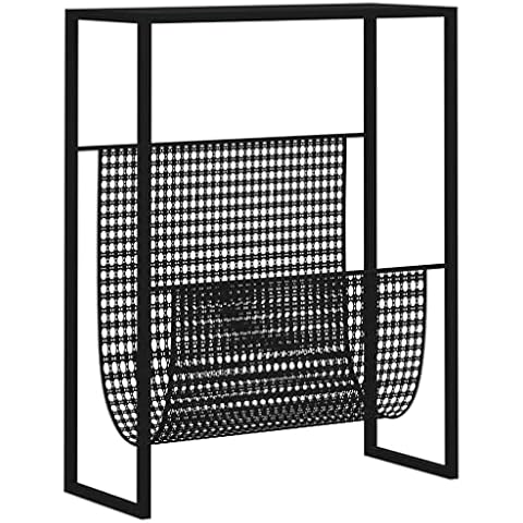 vidaXL Steel Magazine Rack with Tabletop Cover