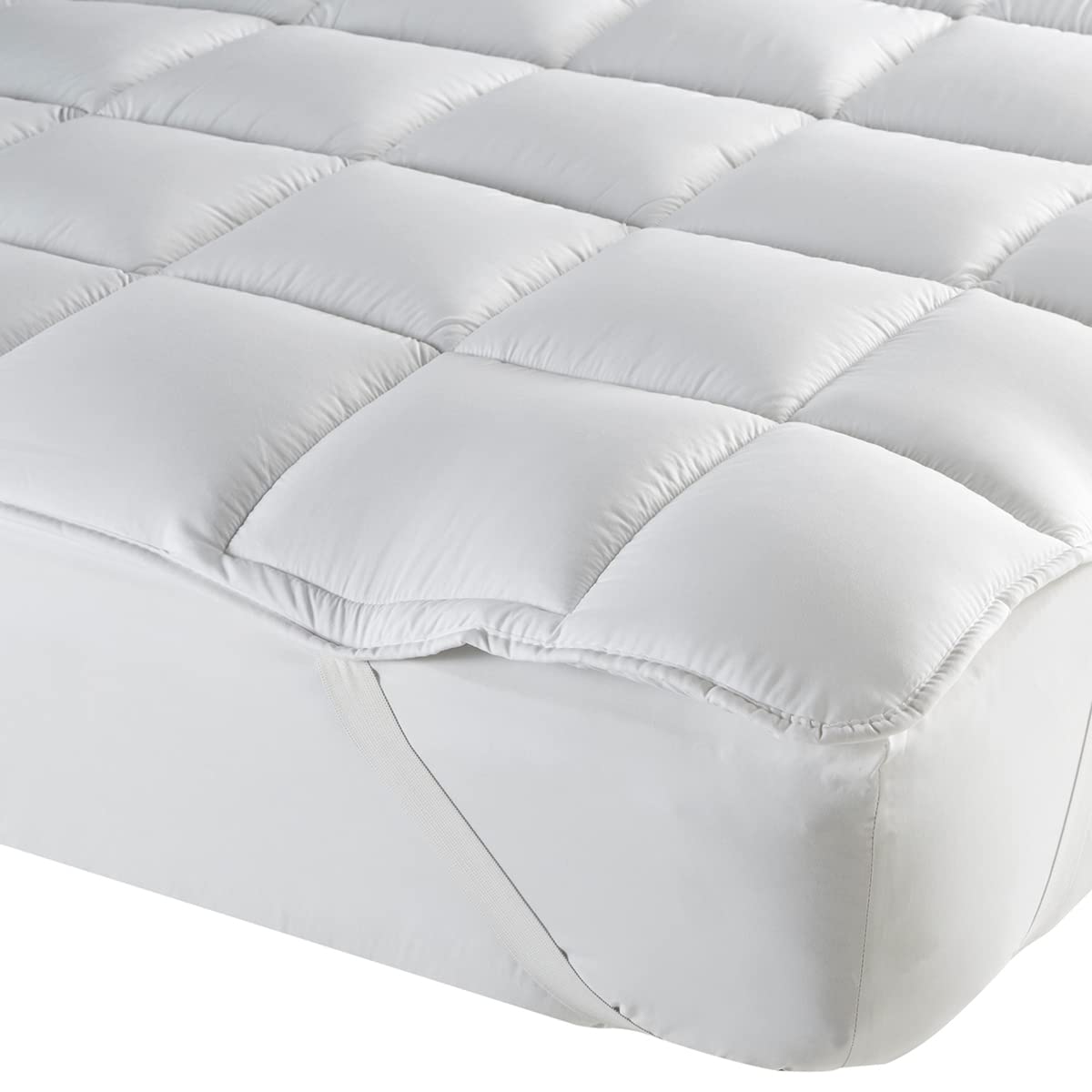 Christy Unisex White Luxury Quilted Mattress Topper In | Size: Single