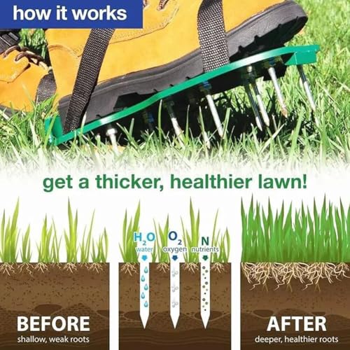 RZJZGZ Lawn Aerator Shoes with Heavy Duty Buckle Grass Spike Soil Aeration Shoes for Lawn Aeration, Pre-Assembled Lawn Scarifier and Aerator for Lawns Yard Garden Grass - One Size Fits All (Blue) 4 RZJZGZ Lawn Aerator Shoes with Heavy Duty Buckle Grass Spike Soil Aeration Shoes for Lawn Aeration, Pre-Assembled Lawn Scarifier and Aerator for Lawns Yard Garden Grass - One Size Fits All (Blue) - Image 4
