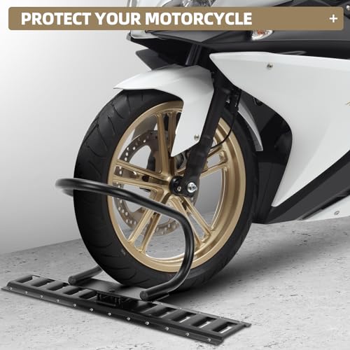 Image of 2 Pack E-Track Wheel Chock & Strap Kit|E Track Motorcycle Wheel Chock for Trailers for etrack system|E-Track Accessories for Enclosed Trailer- Supports Tire dirt bike, motorcycle for Garages and Trail