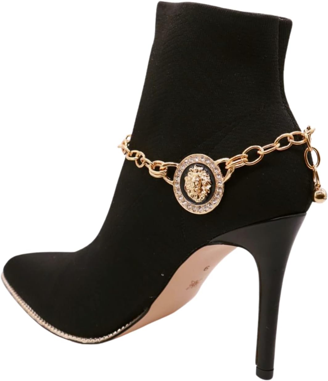 Women Western Jewelry Boot Bracelet Gold Metal Chain Lion Coin Shoe Charm Double Sides