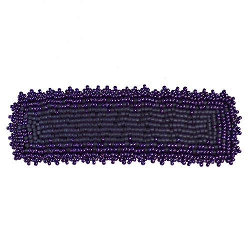 Dark Purple Hair Clip Barrette Modern Seed Beaded French