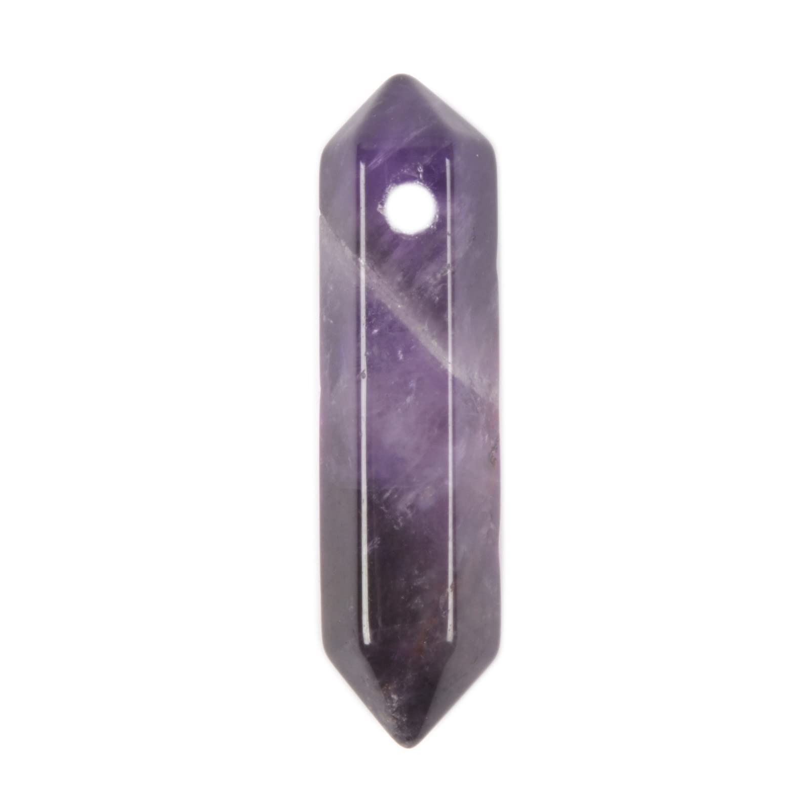 Justinstones Amethyst 32mm Natural Gemstone Hexagonal Wand Jewelry Making Crystal Pointed Chakra Reiki Healing Beads 2mm Hole Drilled(Pack of 10)