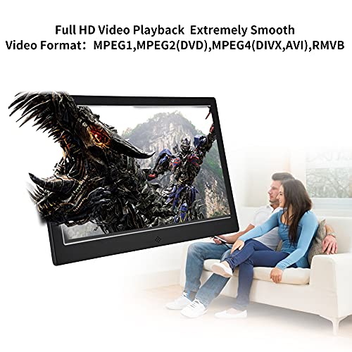 12 Inch Digital Picture Frame,Tft Led Aluminium Alloy Digital Photo Frame,Mp3/4 Movie Player,1280 * 800 Electronics Picture Frame With Alarm Clock,Music Movie Player Fuction Best Gift(Black) #TOP3