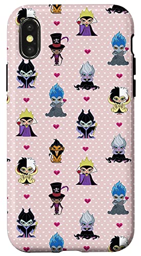 Coque iPhone X XS Disney Villains antichoc protection écran rose