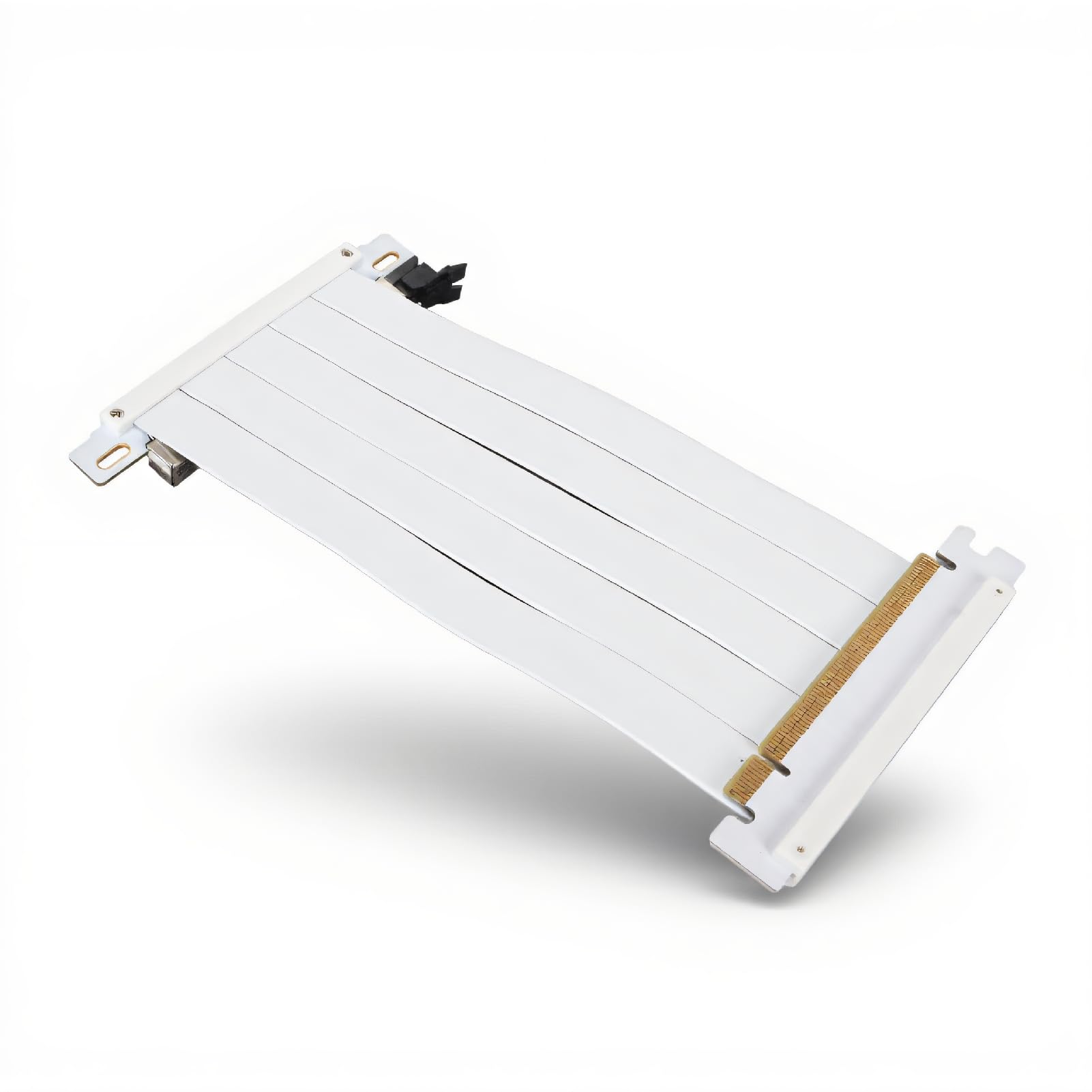 PCIe 4.0 Riser-Kabel, X16 GPU-Verlängerung, 180 Grad Weiß | Hochgeschwindigkeits flexibles doppelseitiges Riser-Kabel mit Schutzschild für vertikale GPU-Montage