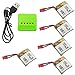 Fytoo 5PCS 380mah Lithium Battery &1pcs 5 in 1 Battery Charger for SYMA X21 X21W Helicopter Spare Parts Drone Battery