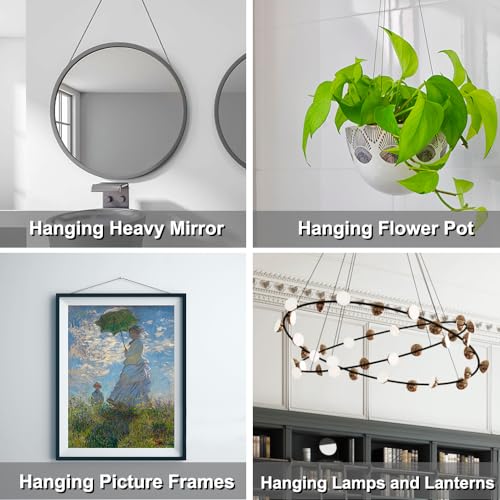 Image of Picture Hanging Wire, Anchors Lag Bolts Kit for Adjustable Heavy Curtain Mirror Hold Up to 70 lbs