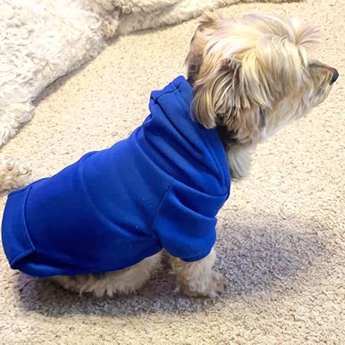 Jecikelon Winter Dog Hoodie Sweatshirts with Pockets Warm Dog Clothes for Small Dogs Chihuahua Coat Clothing Puppy Cat Custume (Dark Blue, Medium) - Image 6