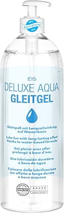 EIS Deluxe Aqua Gel de Lubricación | Lubricante para relaciones anales y sexuales | Gel a base de agua | Ideal para juguetes sexuales y condones | Estimulante y a base de agua | Transparente | 1L