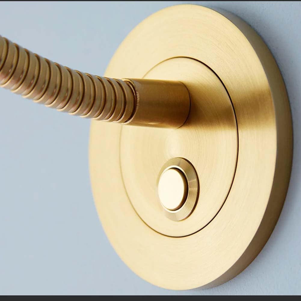 Schwanenhals Lampe Wandlampe mit Touch Schalter 360° Flexible Drehbar Wandleuchte LED Innen Wand Leselampe Wandmontage 3000K Warmweiß 210 LM Wandbeleuchtung Modern Metall für Nachttisch,Gold