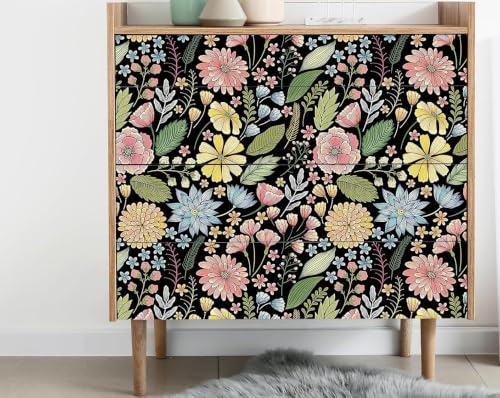 Image of Wallpaper Peel and Stick Vintage Flowers Leaves Birds Pattern Design Botanical Tropical Floral Textured Butterfly Wall Decor Removable Waterproof Adeshive Wallpaper 16.5X87Inch