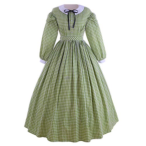 CosplayDiy Women's Civil War Dress Victorian Dickens Costume1860s Civil War Ball Gown Southern Belle Costume XXXL Green