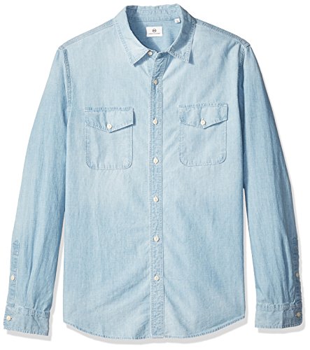 AG Adriano Goldschmied Men's Benning Long Sleeve Button Down, Roadstead, X-Large