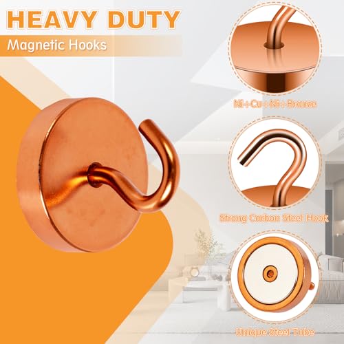 Image of Neosmuk Magnetic Hooks Steel Tube Design for Cruise,100lb+ Bronze,10 Pack