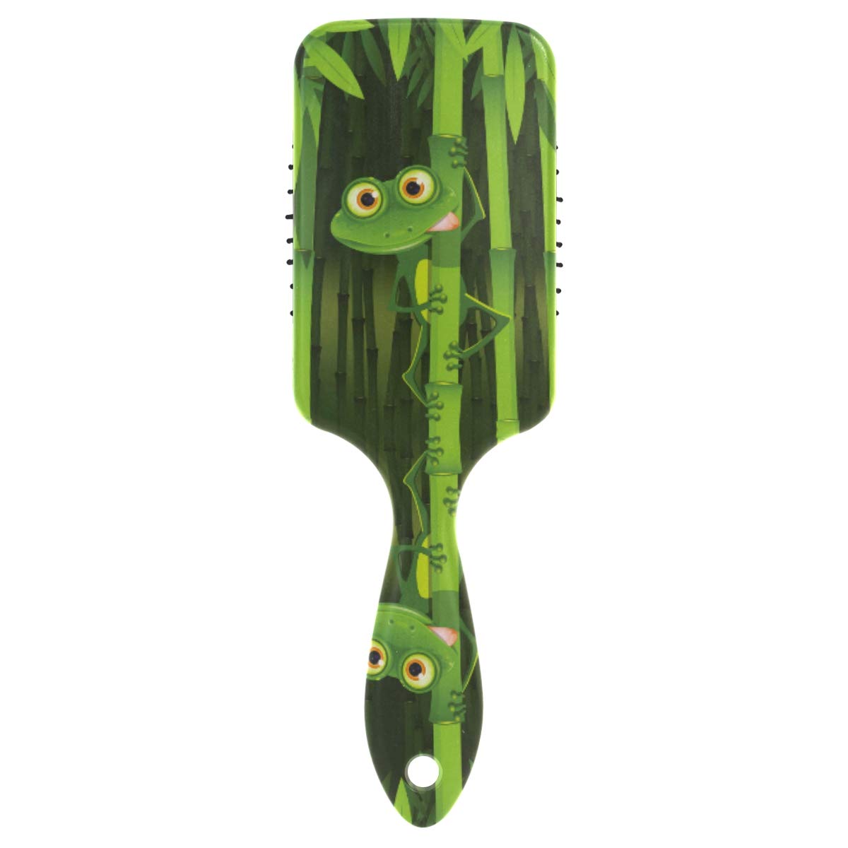 linomoHair Brush Funny Frog Green Air Cushion Massage Comb for Women Kids, Nylon Brush for Wet Dry Curly Hair