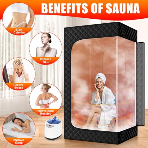 X-Vcak Upgraded Portable Sauna for Home,Relaxation, Steam Sauna for Home with Steamer, Remote Control, Folding Chair, 9 Levels - Image 4