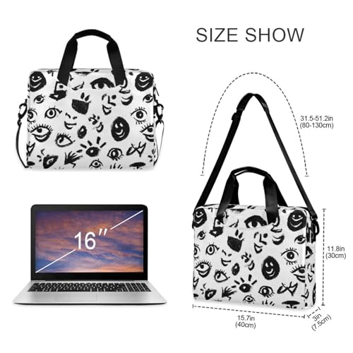 Bolsa de hombro para portátil con patrón de garabatos miniatura 5