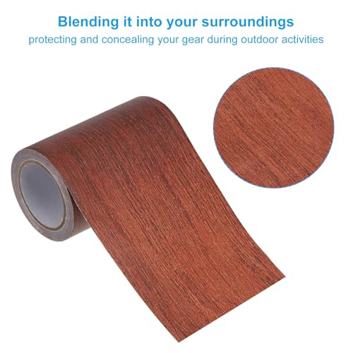 Image of PATIKIL Wood Grain Repair Tape 3 inch x15ft,2 Pcs Self Adhesive Realistic Textured Repair Tape Patch for Floor Door Table Cabinets Desk,Light Wine Mahogany