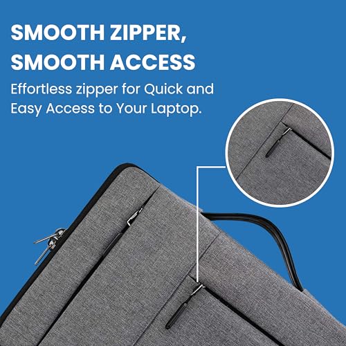 Image of Futopia Laptop Sleeve Bag 15.6-16 Inch with Handle, Padded Interior, Water Resistant Case & Shockproof Protective Cover, Compatible for Laptop & Notebook for Office, College & Travel (Gray)
