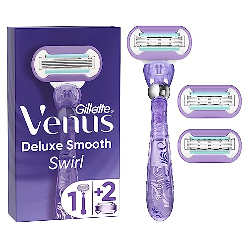 Gillette Venus Deluxe Smooth Swirl Rasierer Damen, Damenrasierer + 3...