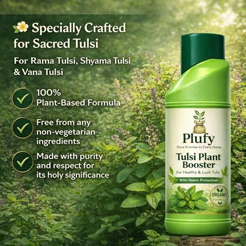 Image of Tulsi Booster - 250 ML, Tulsi plant fertilizer for growth | Organic Holy Basil Plant Food with Balanced Nutrients | Growth Booster for Healthy Leaves, Strong Roots & Fast Growth