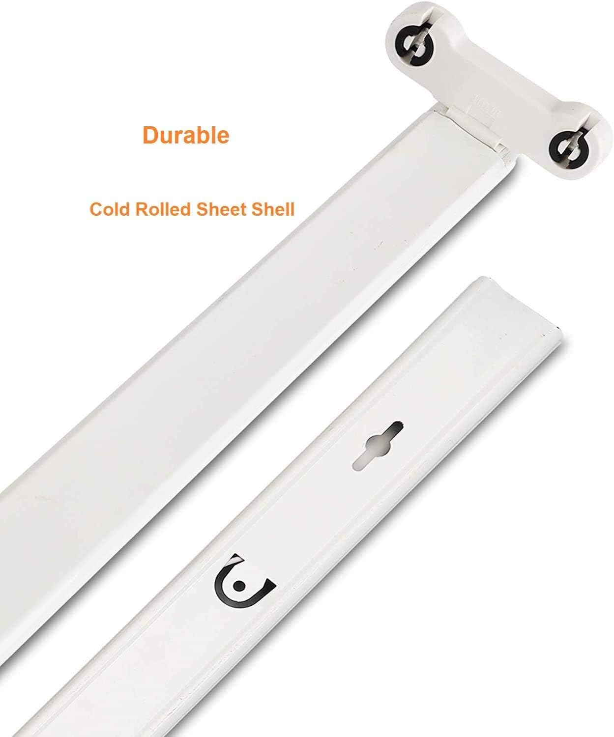 LED Ready Strip, Narrow Type 2 Lamps Fixture, 4FT Strip Fixture 48” Linear Utility Strip Light,2 Lamps T8, Double End - LED T8 Tube Not Included, 30 Pack
