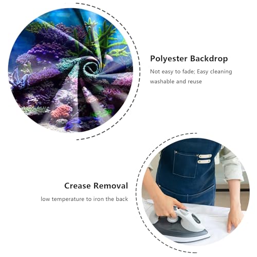 Image of YongFoto Ocean Theme Fish Tank Background 36x18 inch Coral Seaweed Reef Rock Tropical Fish Underwater Sea World Polyester Backdrop Reptile Habitat Terrarium Aquarium Background