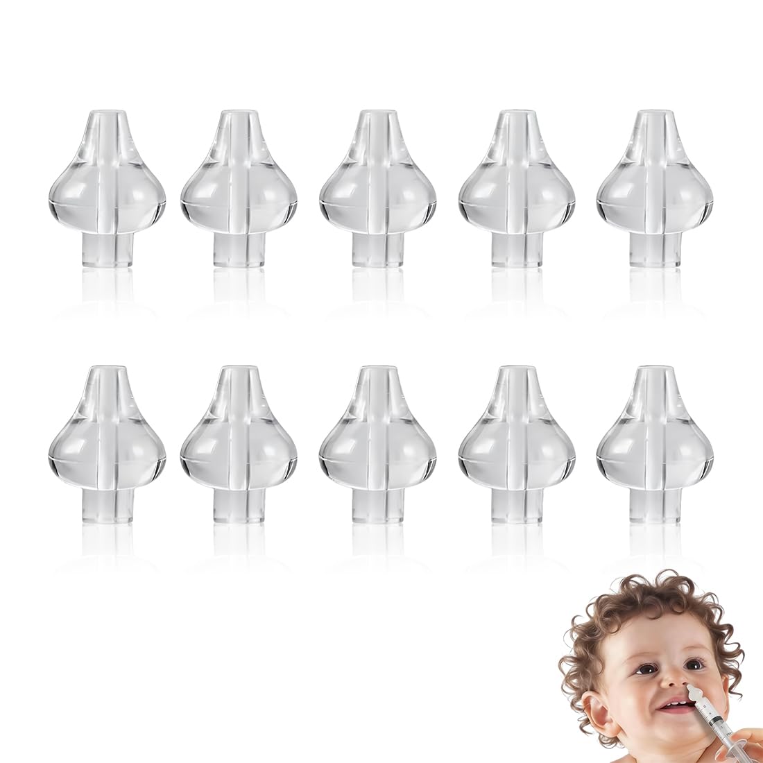 10 piezas boquilla suave para lavado nasal infantil, boquillas aspiradoras nasales, puntas para jeringas nasales, esterilizables, para lavados de recién nacidos