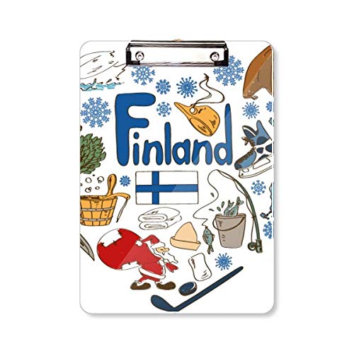 Porte-bloc A4 motif cœur de Finlande support écriture rigide design