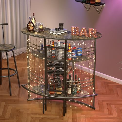 Vecelohomebarunit3tierliquorbartablewithstorageshelvesandwineglassesholderindustrialconerminicoffebarcabinetforhomekitchenpuboak Urban Country Home Decor Vecelo home bar unit 3 tier liquor bar table with storage shelves and wine glasses holder industrial coner mini coffe bar cabinet for home kitchen pub oak urban country home decor