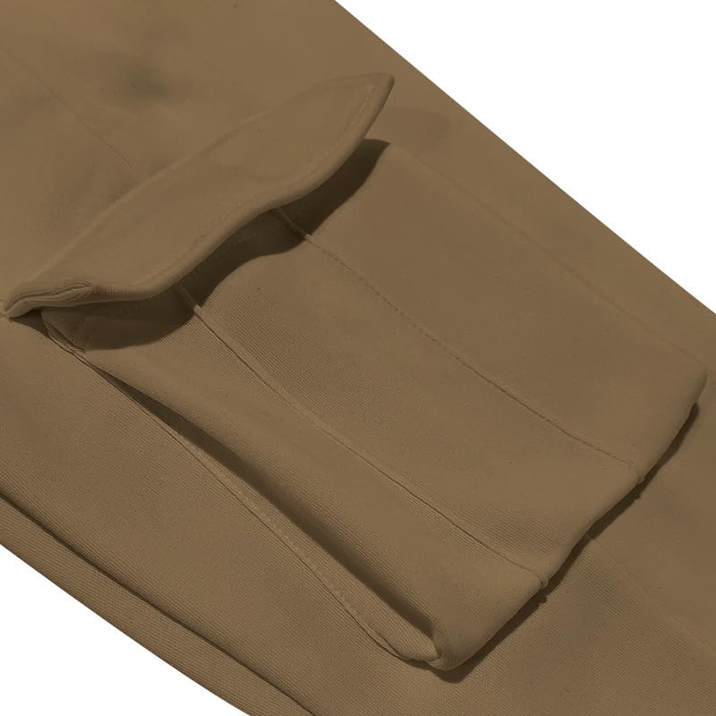 Mens Fleece Cargo Sweatpants Heavyweight Sweat Pants with Pockets Elastic Waist Drawstring Joggers for Men4