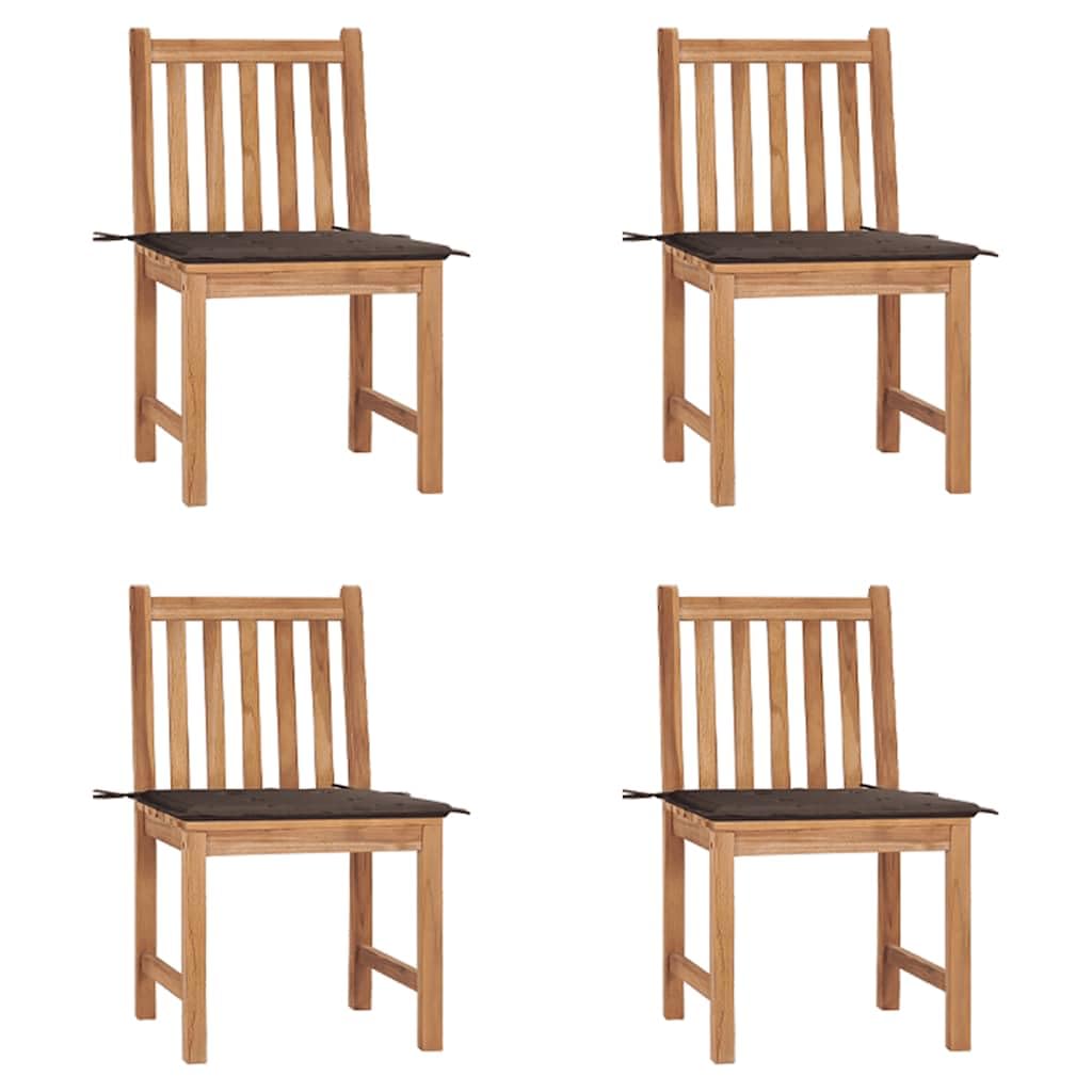 KCCKOM Patio Chairs 4 pcs with Cushions Solid Teak Wood, Outdoor Furniture, Outdoor Chairs