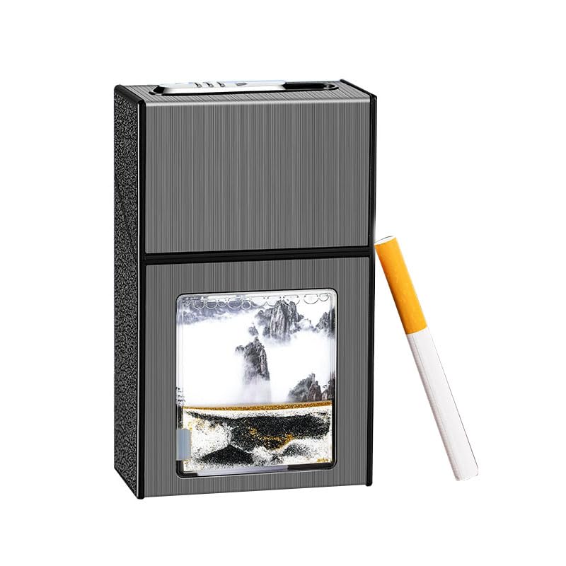 cigarette case with lighter in pakistan Amazon.com: Cigarette Case with Lighter,Full Pack 20 Regular Size Quicksand  Cigarettes Box Holder Built in Electric Rechargeable Lighter, Gift for  Women & Men (Black-Man) : Health & Household