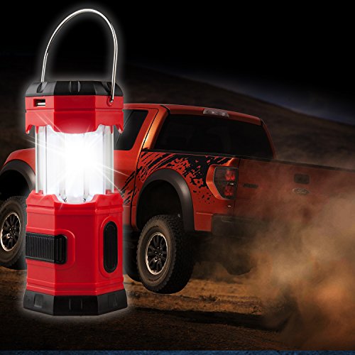 TANSOREN 2 Pack Portable LED Camping Lantern Solar USB Rechargeable or 3 AA Power Supply , Built-in Power Bank Compati Android Charge, Waterproof Collapsible Emergency LED Light with "S" Hook