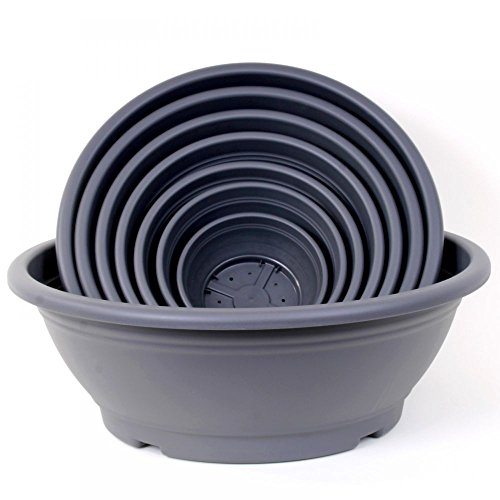 Vaso da fiori rotondo, in plastica, antracite, 20