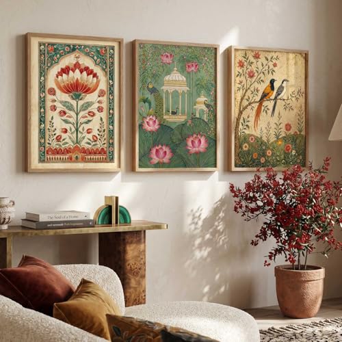 Image of kotart Traditional Art Wall Painting Home Decoration With Frame For Living Room Bed Room Hotel Wall Decor Digital Reprint Engineered Wood Set of 3 (14X20 INCH)