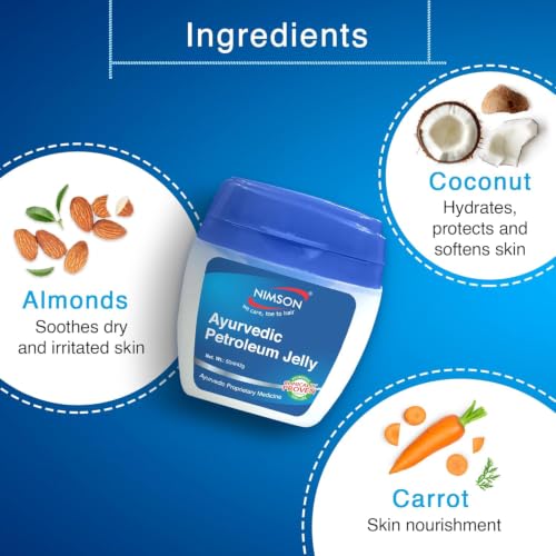 Image of Nimson Ayurvedic Petroleum Jelly Promotes Skin Healing & Seals Moisture - 50ml (Pack of 3)