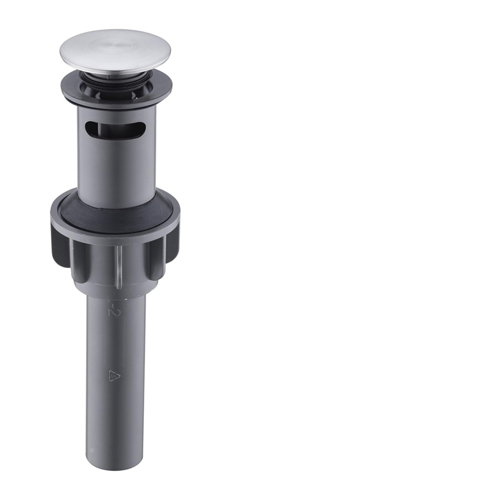 Rtbvghjik Brushed Nickel Stainless Steel Pop Up Sink Drain Stopper With Overflow Matt Black Lavatory Basin Filter Bathroom Faucet Accessories For Bathroom Sinks(Brushed Nickel)